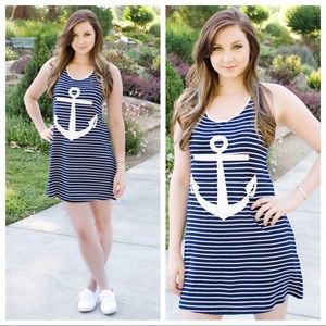 Racerback Stripe Anchor Summer Dress